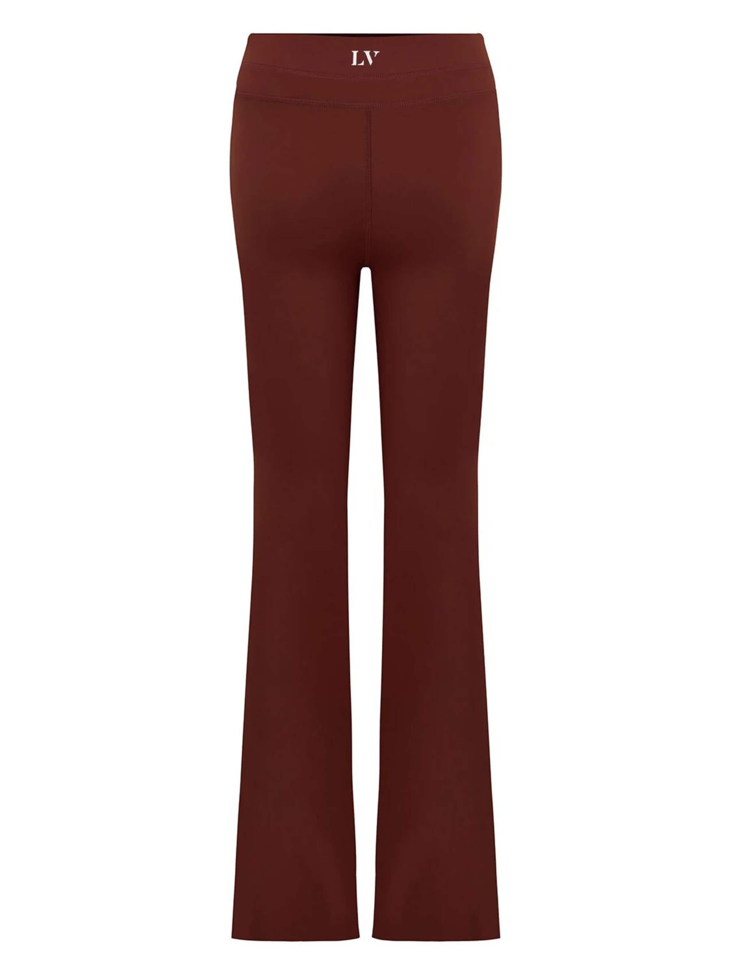 La V Flared Sports trousers 'Flared sportlegging Faye' in Brown