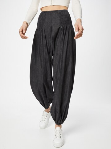 PULZ Jeans Wide leg Harem Pants 'Jill' in Black: front