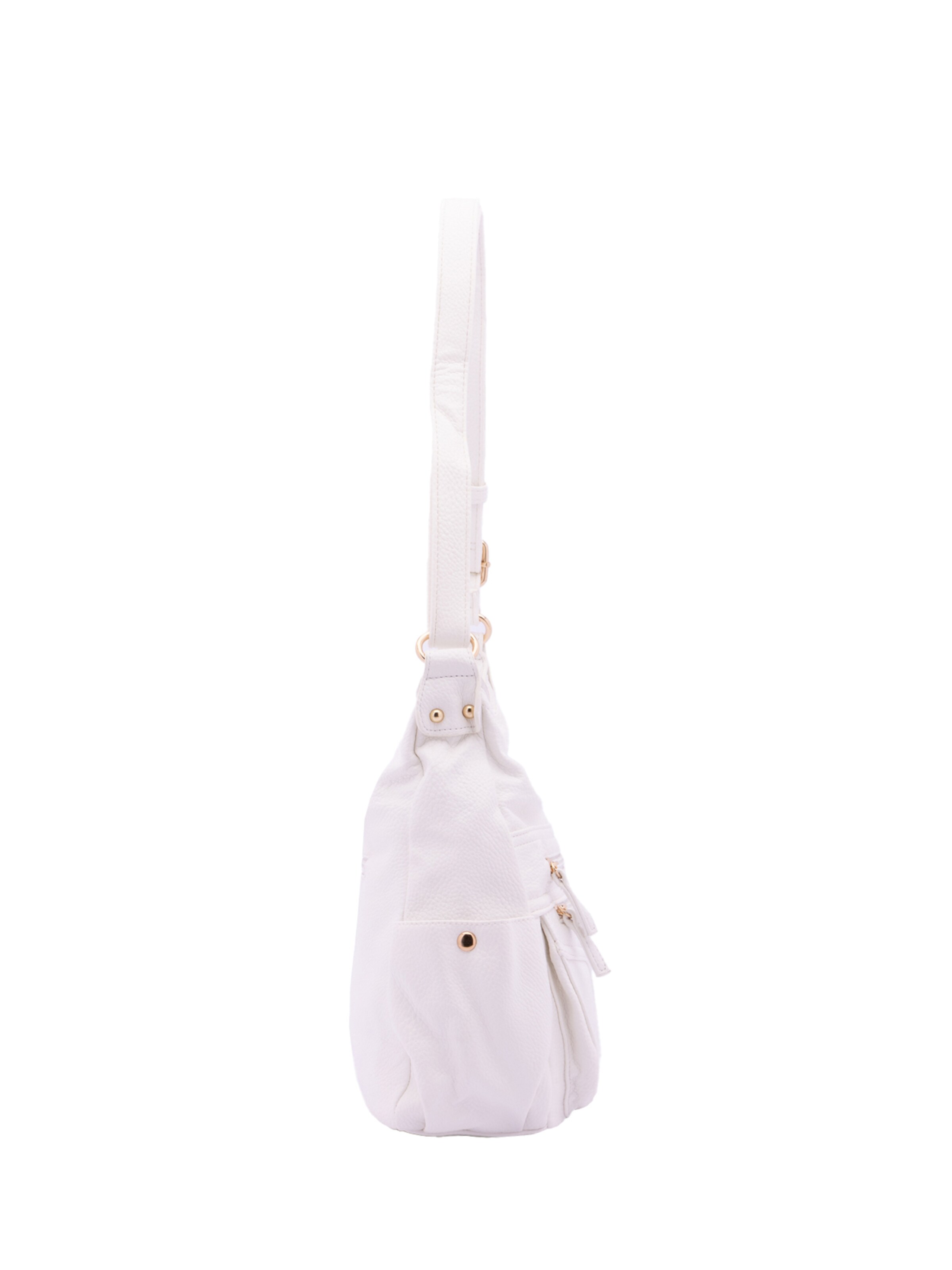 Borsa a spalla 'Borsa a Spalla Donna Ecopelle - Zip e Tasche Multiple' di B. Cavalli in bianco