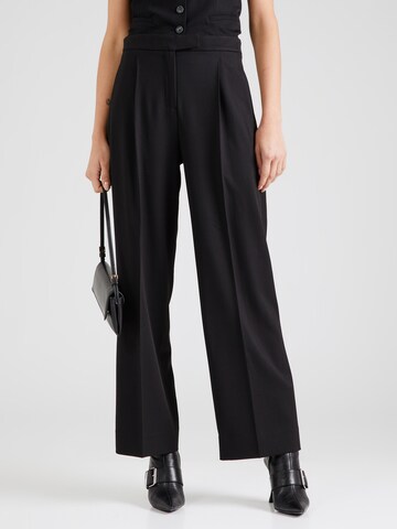 Calvin Klein Wide leg Pantalon in Zwart: voorkant