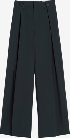 Bershka Zvonové kalhoty Kalhoty se sklady v pase – šedá: přední strana