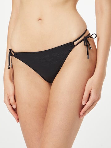 Calvin Klein Swimwear Bikini Bottoms in Black: front