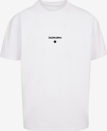 T-Shirt 'Geometric Abstract' F4NT4STIC en blanc : devant