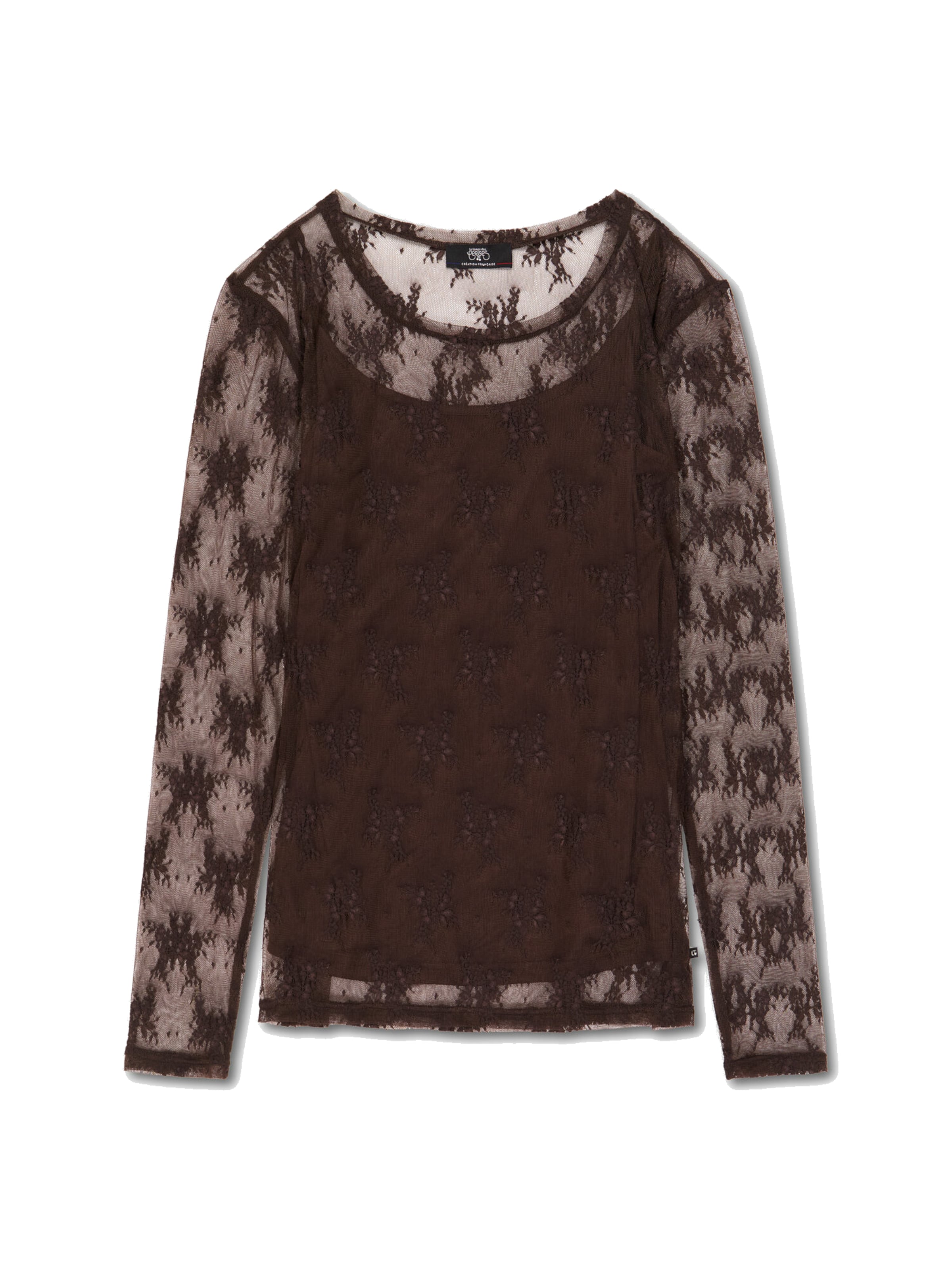 Le Temps Des Cerises Shirt in Bruin: voorkant