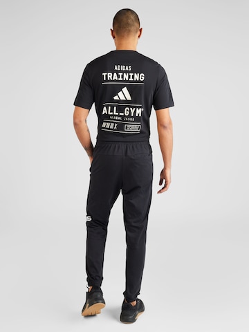 ADIDAS SPORTSWEAR Tapered Workout Pants 'ESS' in Black