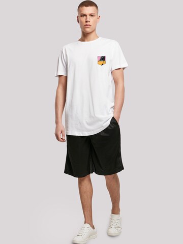 T-Shirt 'Looney Tunes Daffy Duck Face' F4NT4STIC en blanc