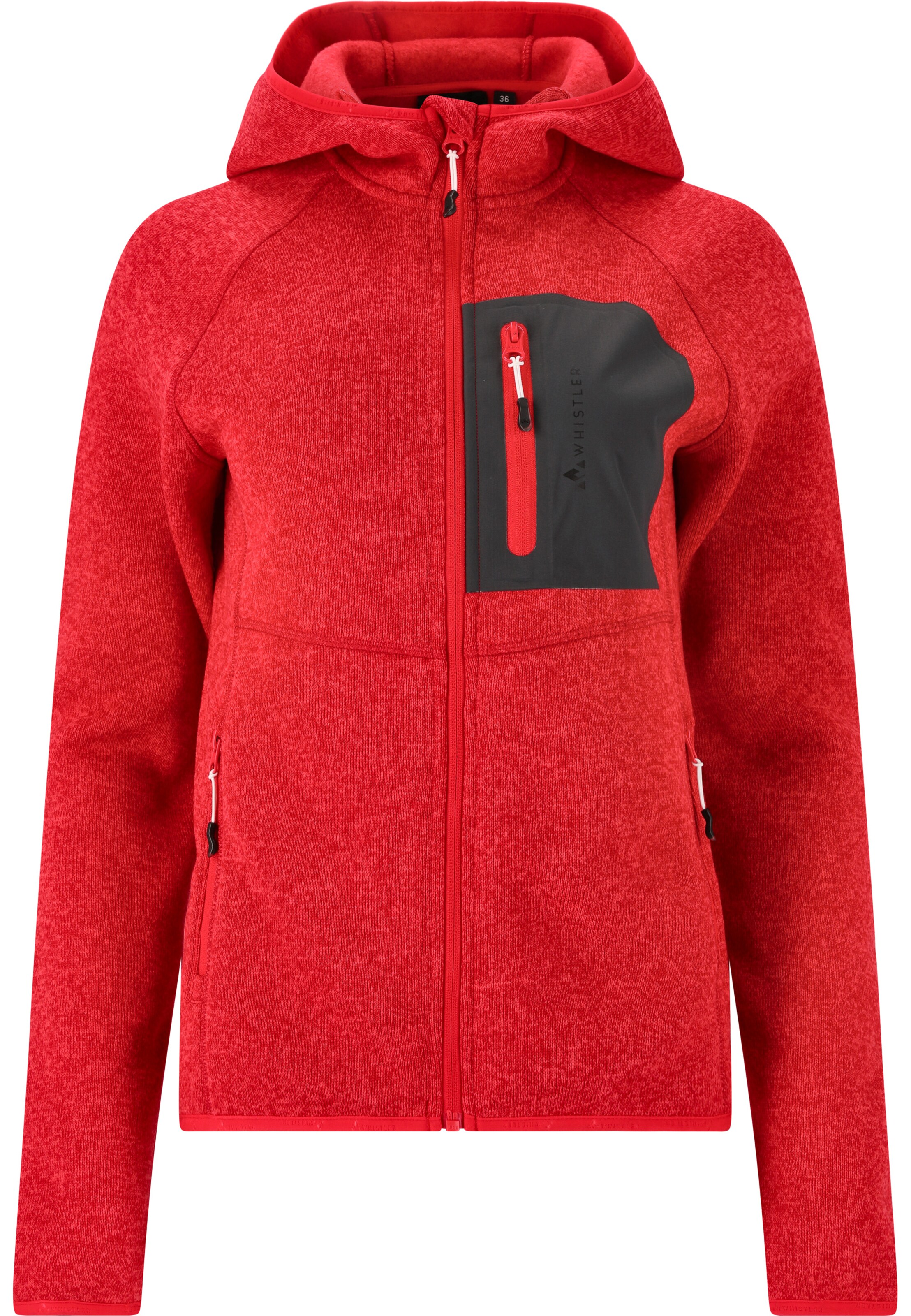 Whistler Functionele fleece jas 'Pennine' in Rood: voorkant