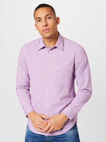 NN07 Regular fit Button Up Shirt 'New Arne' in Purple: front