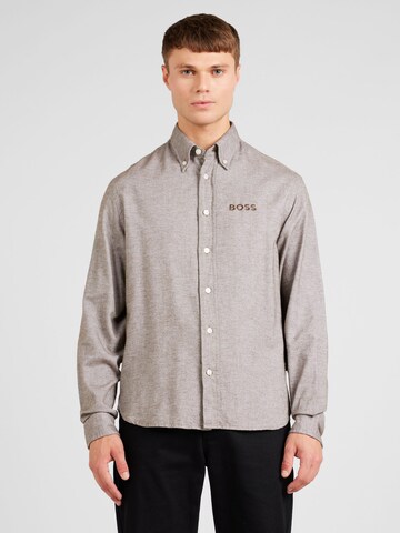 BOSS Comfort fit Button Up Shirt 'OWEN' in Grey: front