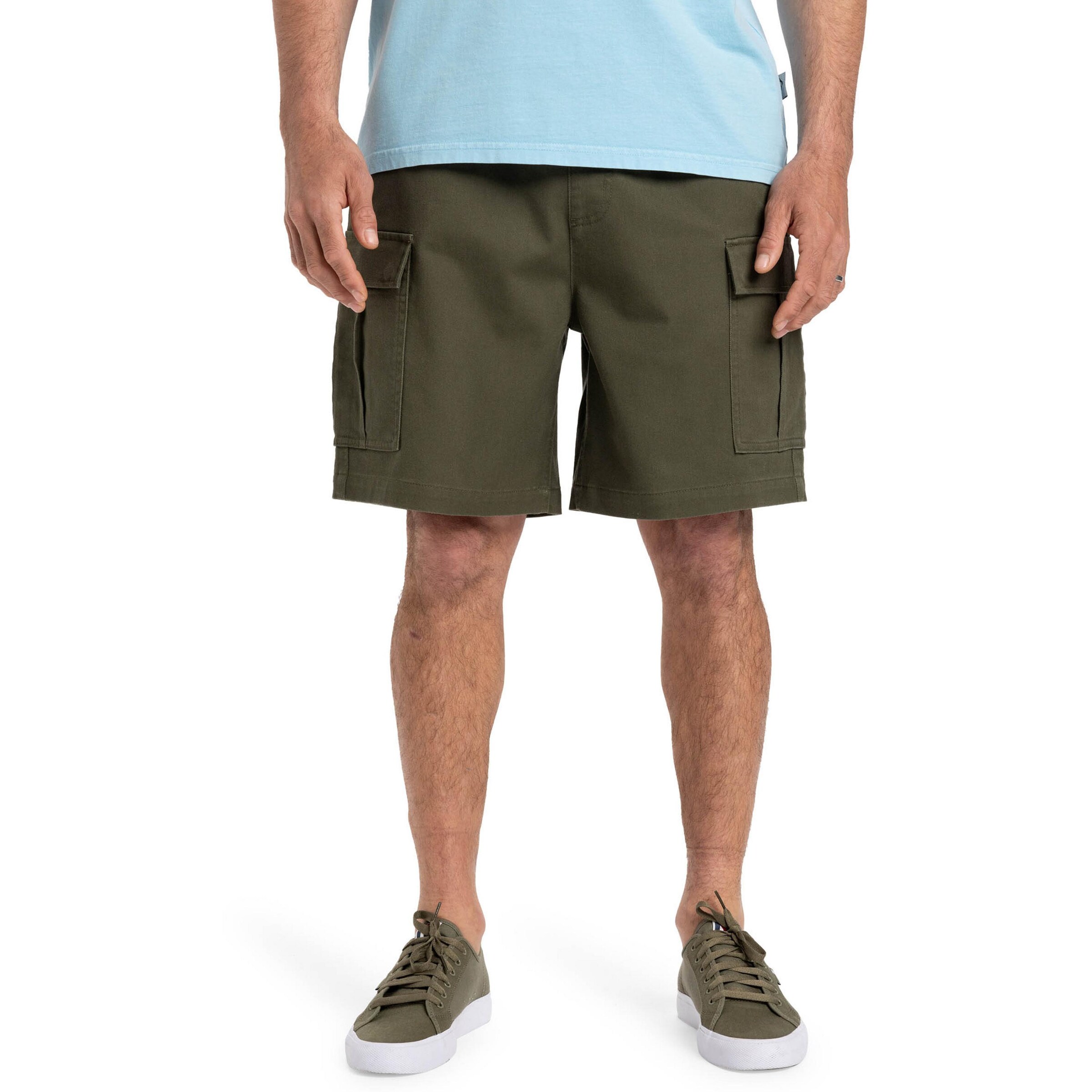 Loosefit Pantalon cargo 'Taxer 19' QUIKSILVER en vert : devant