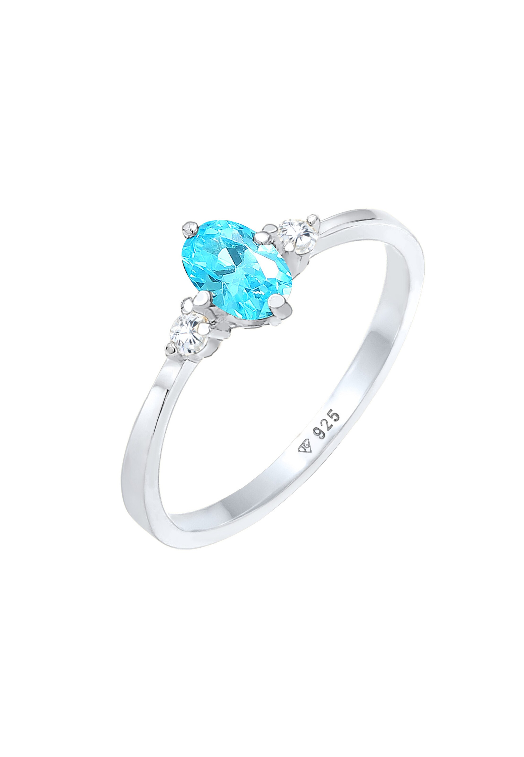 ELLI Ring 'Kristall' in Blue: front