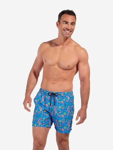 HOM Zwemshorts ' Beach Boxer Lido ' in Blauw