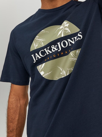 JACK & JONES T-Shirt 'Crayon Branding' in Blau