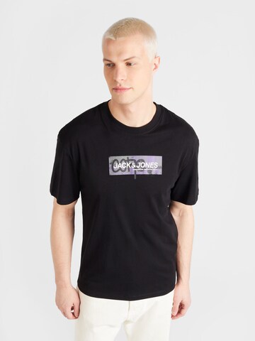 JACK & JONES Shirt 'JCOAop' in Zwart: voorkant