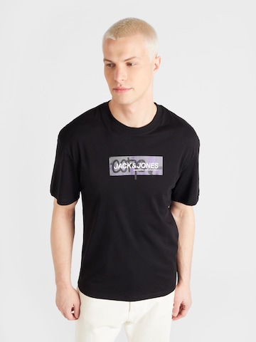 JACK & JONES Shirt 'AOP' in Zwart: voorkant