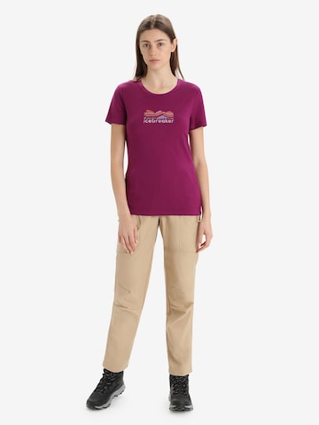 purpurinė ICEBREAKER Sportiniai marškinėliai 'Tech Lite II Mountain Geology'