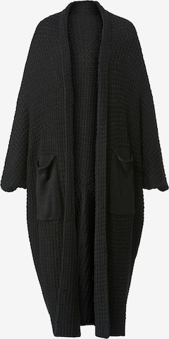 Angel of Style Oversized Cardigan in Black: front