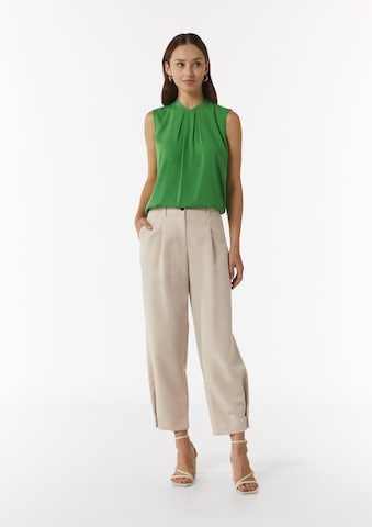 COMMA Tapered Pleat-front trousers in Beige: front