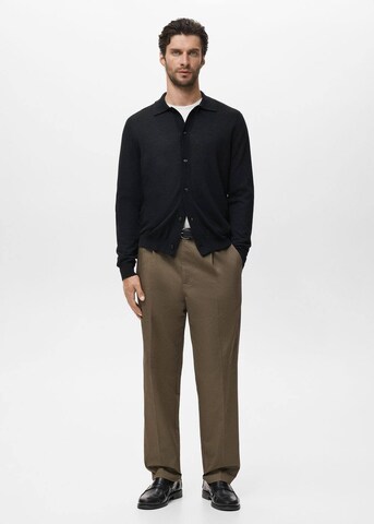 MANGO MAN Knit Cardigan 'Willyo' in Black