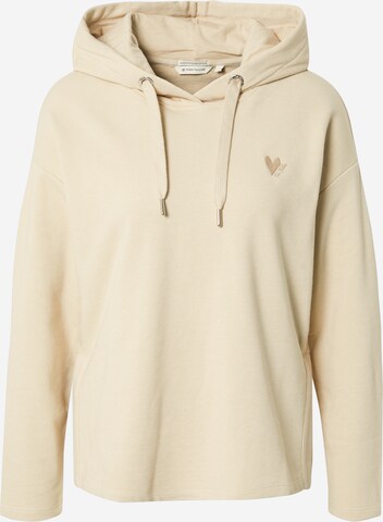 Sweat-shirt TOM TAILOR en beige : devant