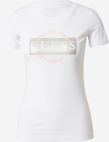 Tricou de la GUESS pe alb: față