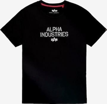 ALPHA INDUSTRIES Shirt in Zwart: voorkant