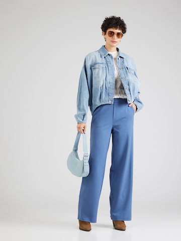 VILA Wide leg Bandplooibroek 'VIVARONE' in Blauw