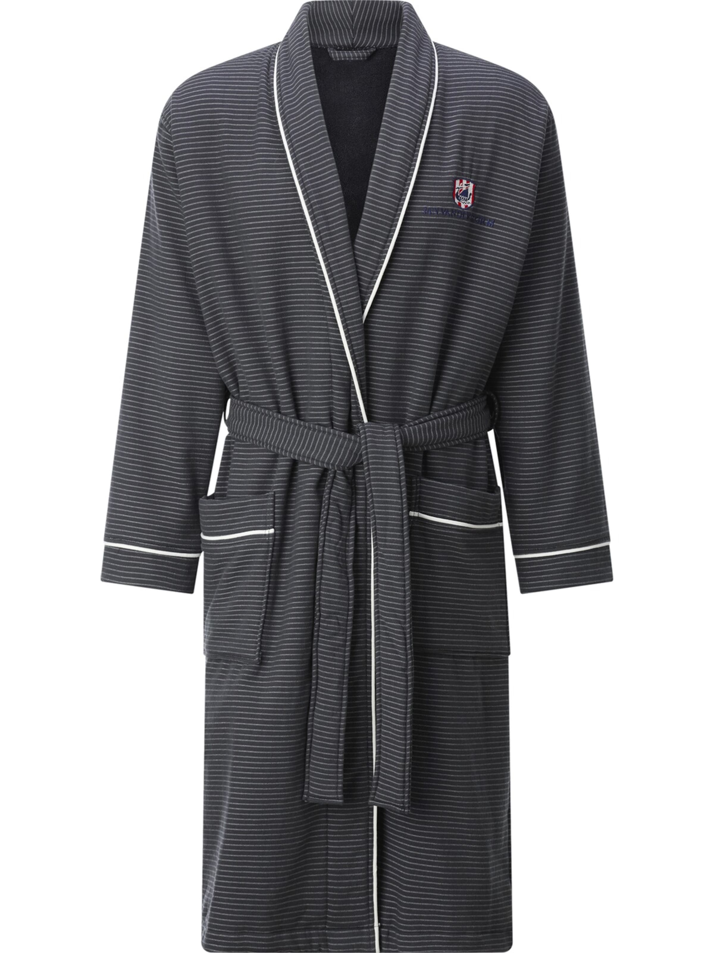 Jan Vanderstorm Bademantel ' Rolfgard ' in Grau: Vorderseite