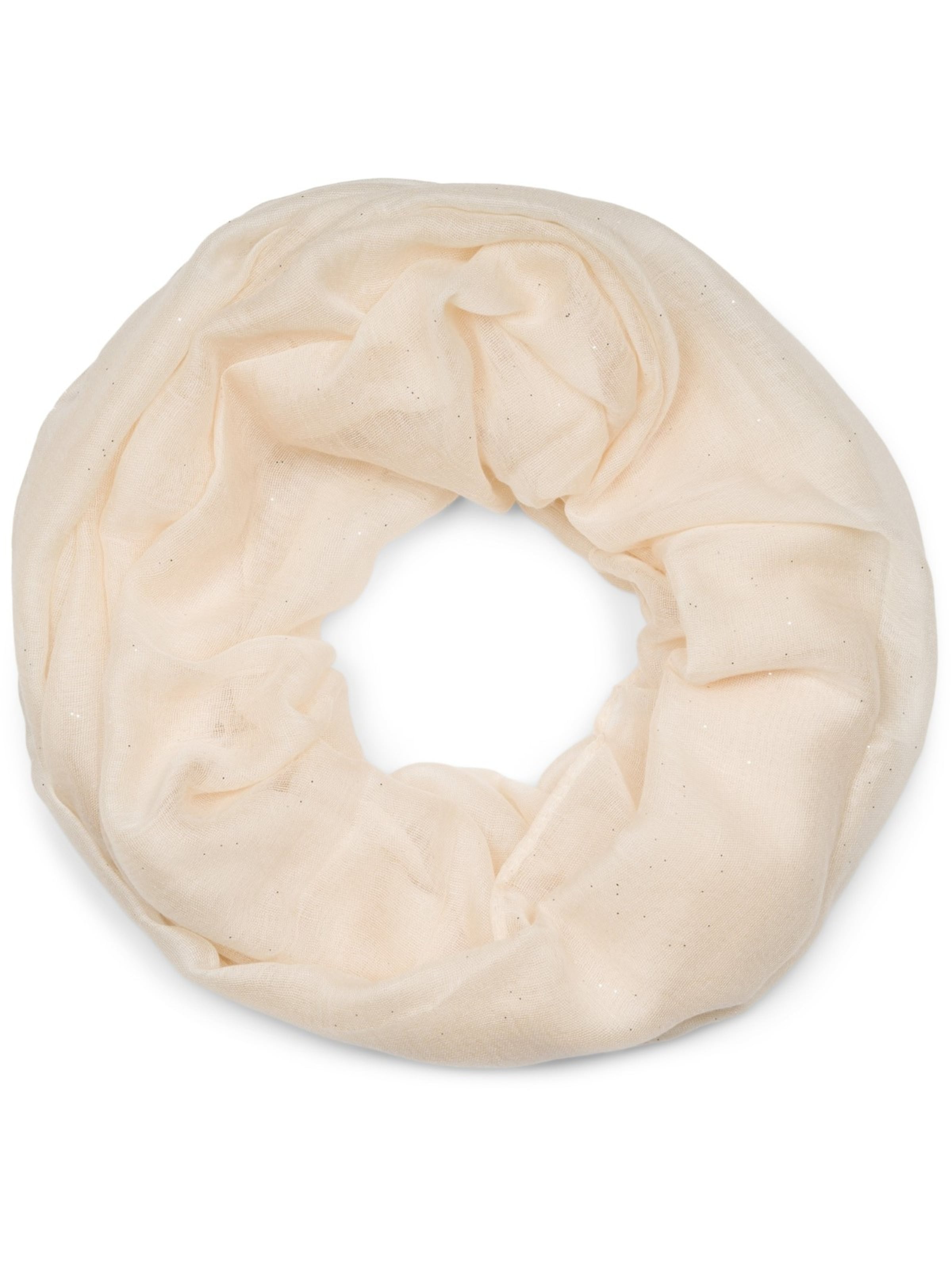styleBREAKER Loop scarf 'Loop mit Glitzer unifarben' in Beige: front