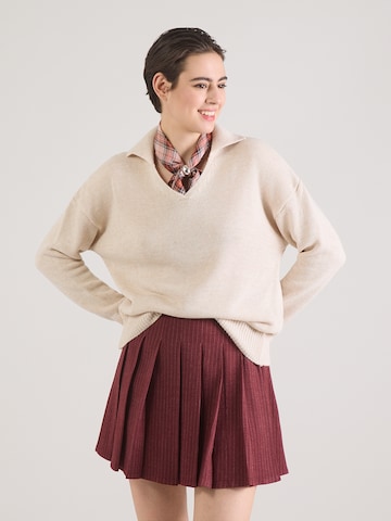 ABOUT YOU Pulóver 'Emelie' - bézs: elől