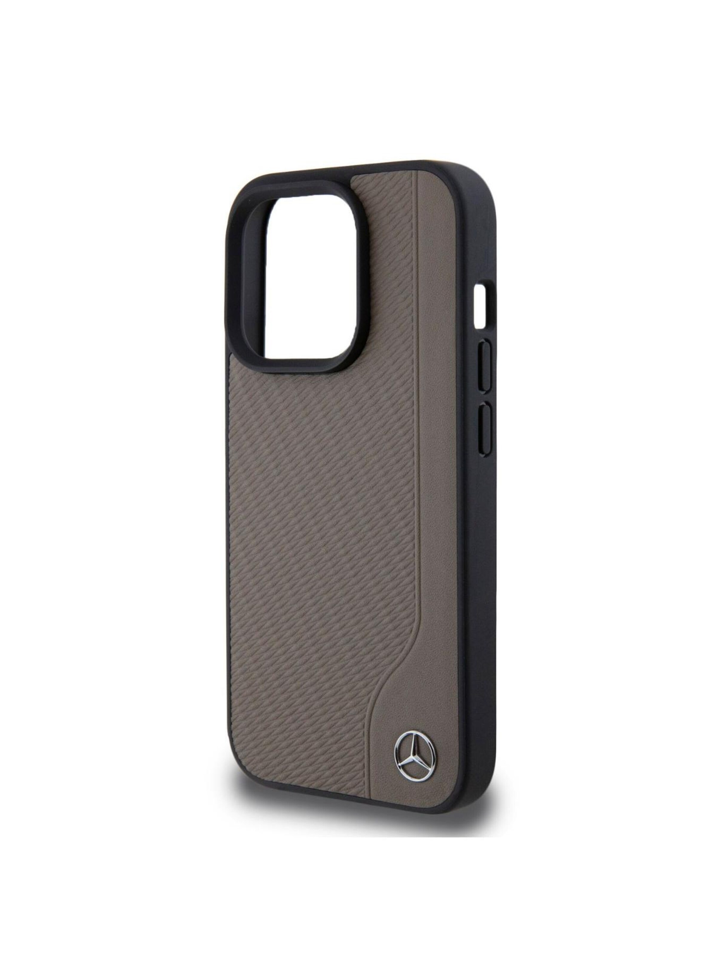 Mercedes Smartphonehoesje 'Mercedes MagSafe Wood Imitation Leather' in Bruin
