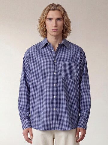 Fit confort Chemise 'The Carl Blue Check Loose Shirt' ARMIE en bleu : devant