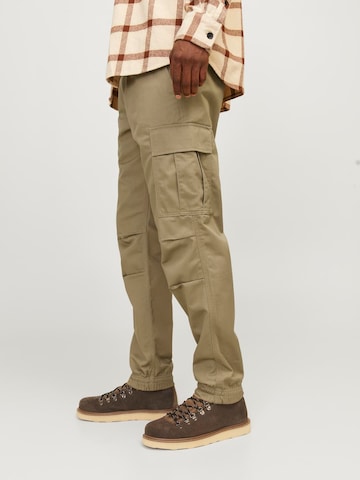 JACK & JONES Tapered Trousers 'JPSTKANE JJROUPE' in Beige
