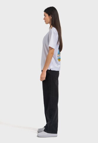 Oldskull Shirt 'Retro Pixel Wave Logo Graphic' in White