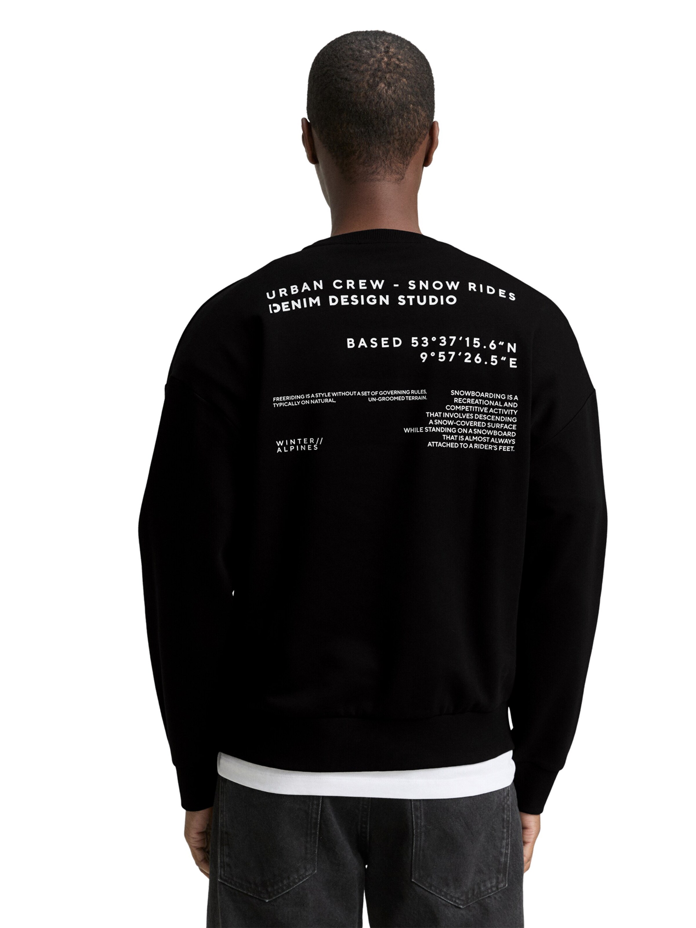 TOM TAILOR DENIM Sweatshirt in Schwarz: Vorderseite