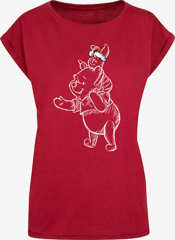 ABSOLUTE CULT T-Shirt 'Winnie The Pooh - Piglet Christmas' in Rot: predná strana