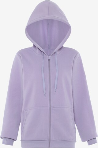 hoona Zip-Up Hoodie in Purple: front