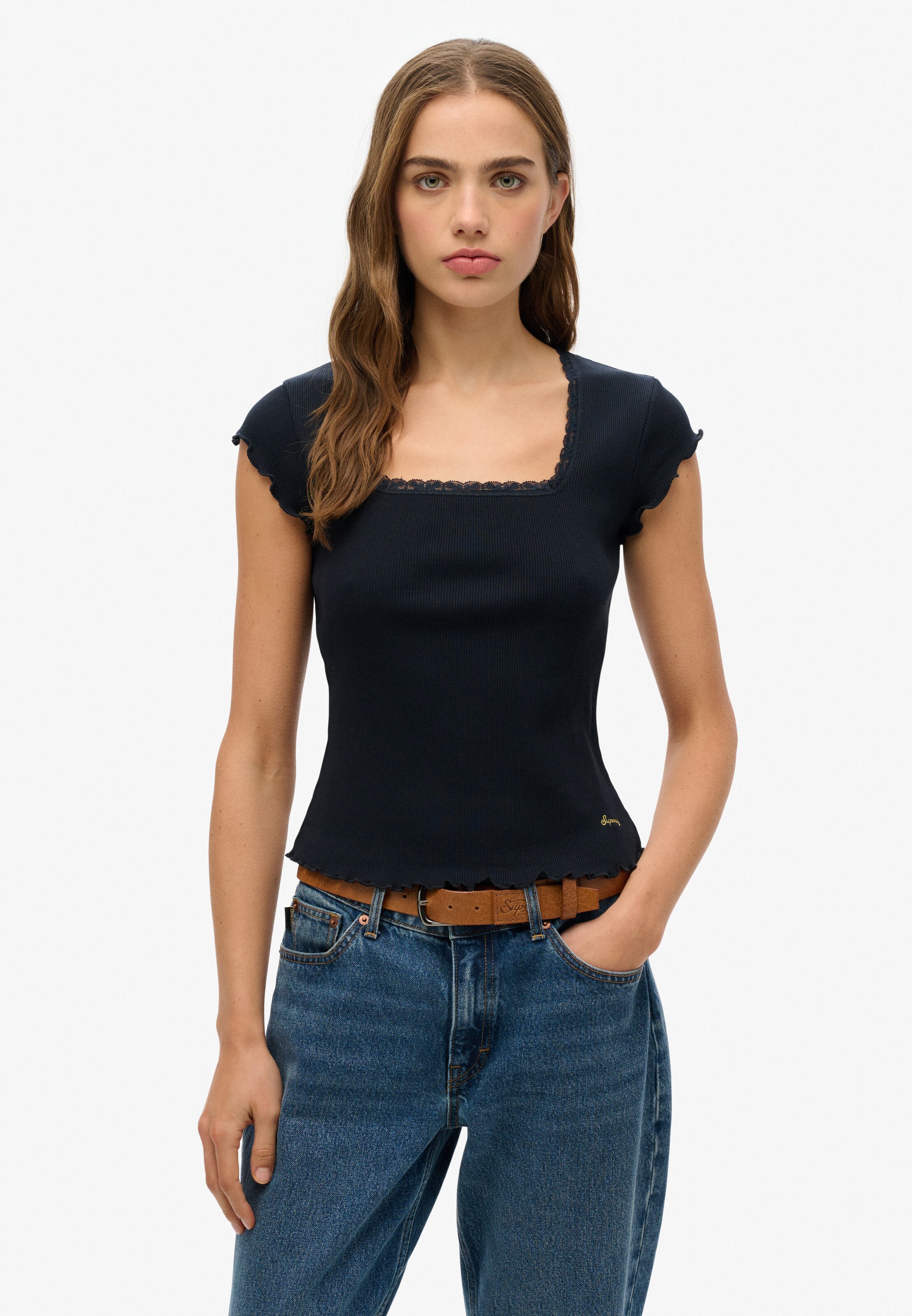 Superdry Shirt 'Essential' in Black: front