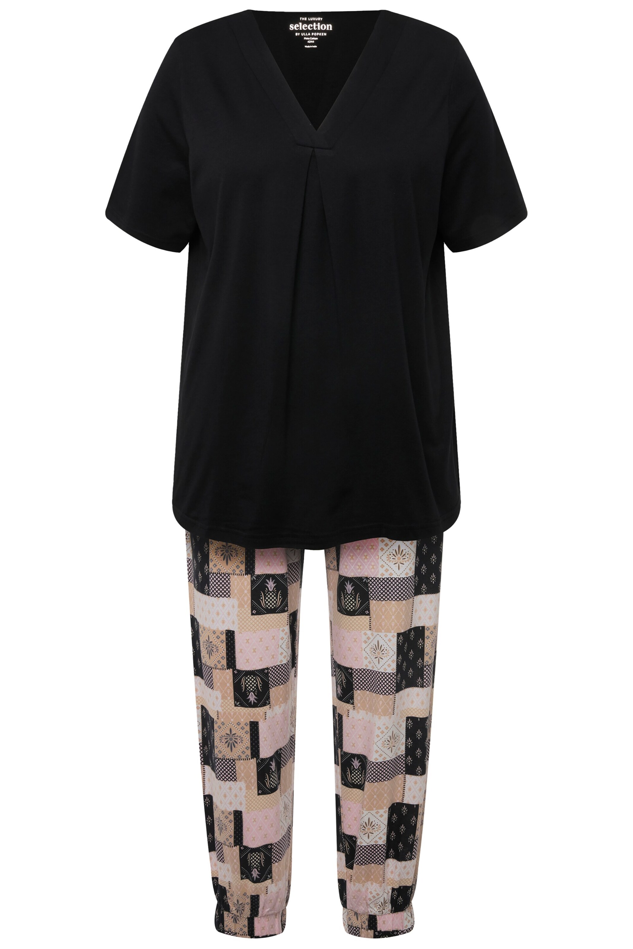 Pyjama Ulla Popken en noir : devant