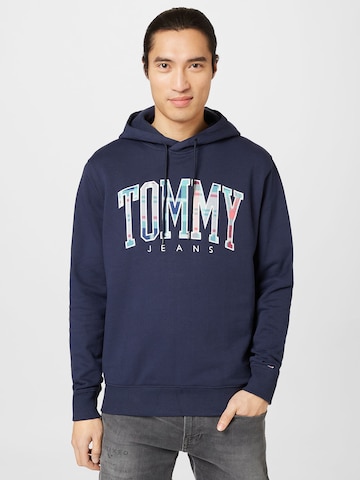 Tommy Jeans - Sudadera 'Tartan' en azul: frente