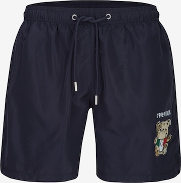 19V69 ITALIA Zwemshorts 'Siro Italian Teddy' in Blauw: voorkant