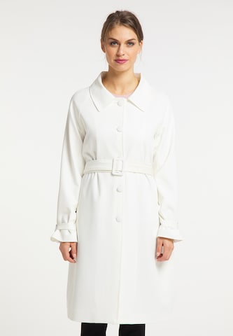 usha BLACK LABEL Between-Seasons Coat in White: front