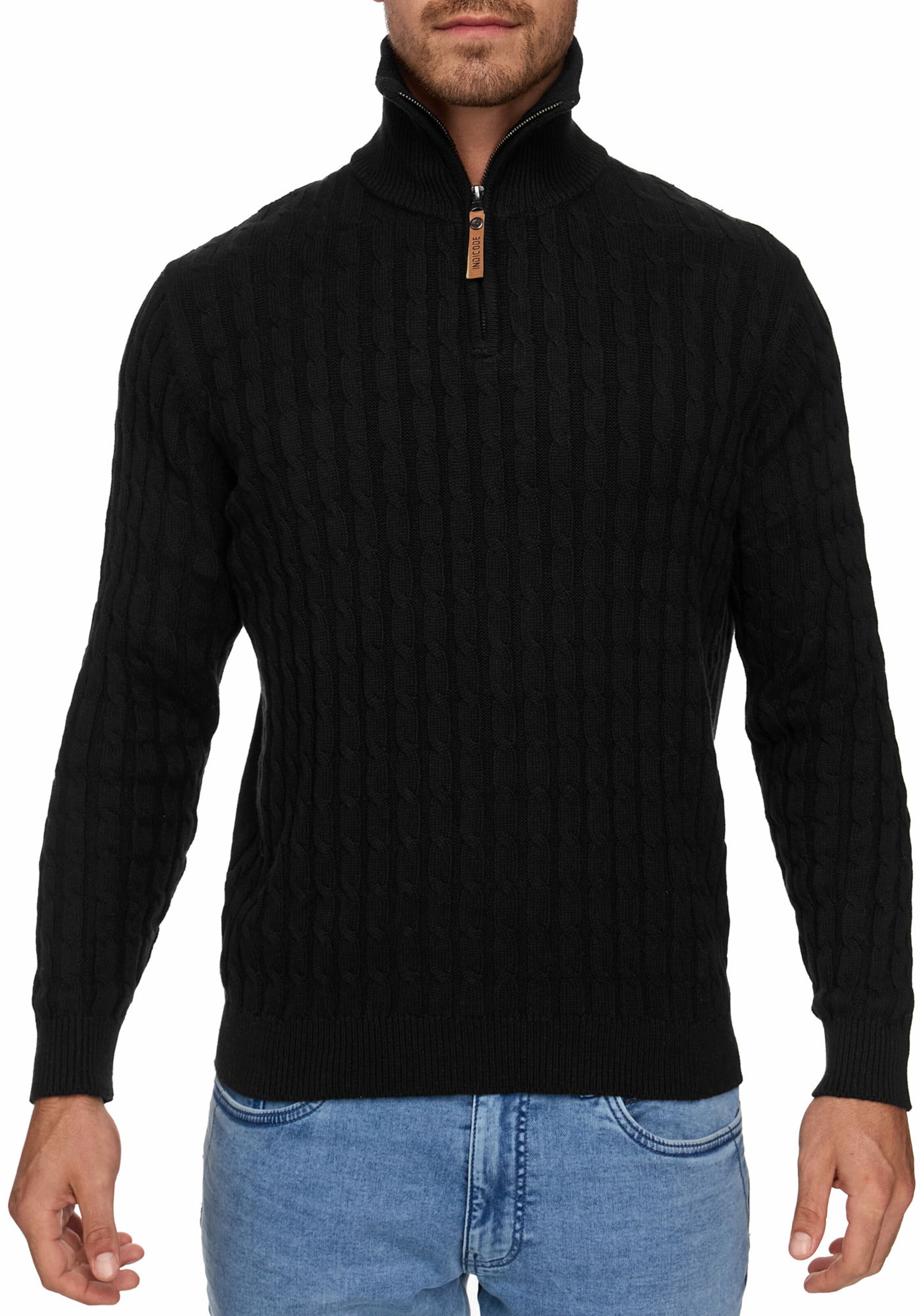 INDICODE JEANS Pullover in Schwarz