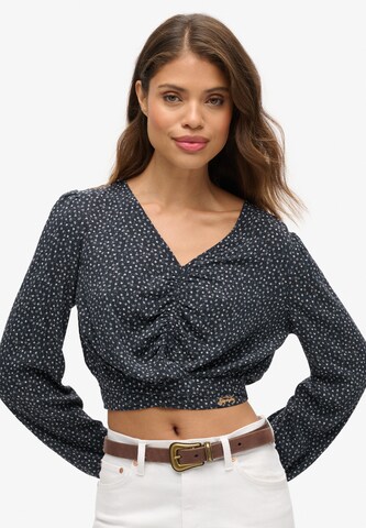 Superdry Blouse 'Vintage' in Blauw: voorkant