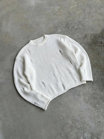 Pullover 'Oversize Torn Sweater - White' di Kleidermafia in bianco