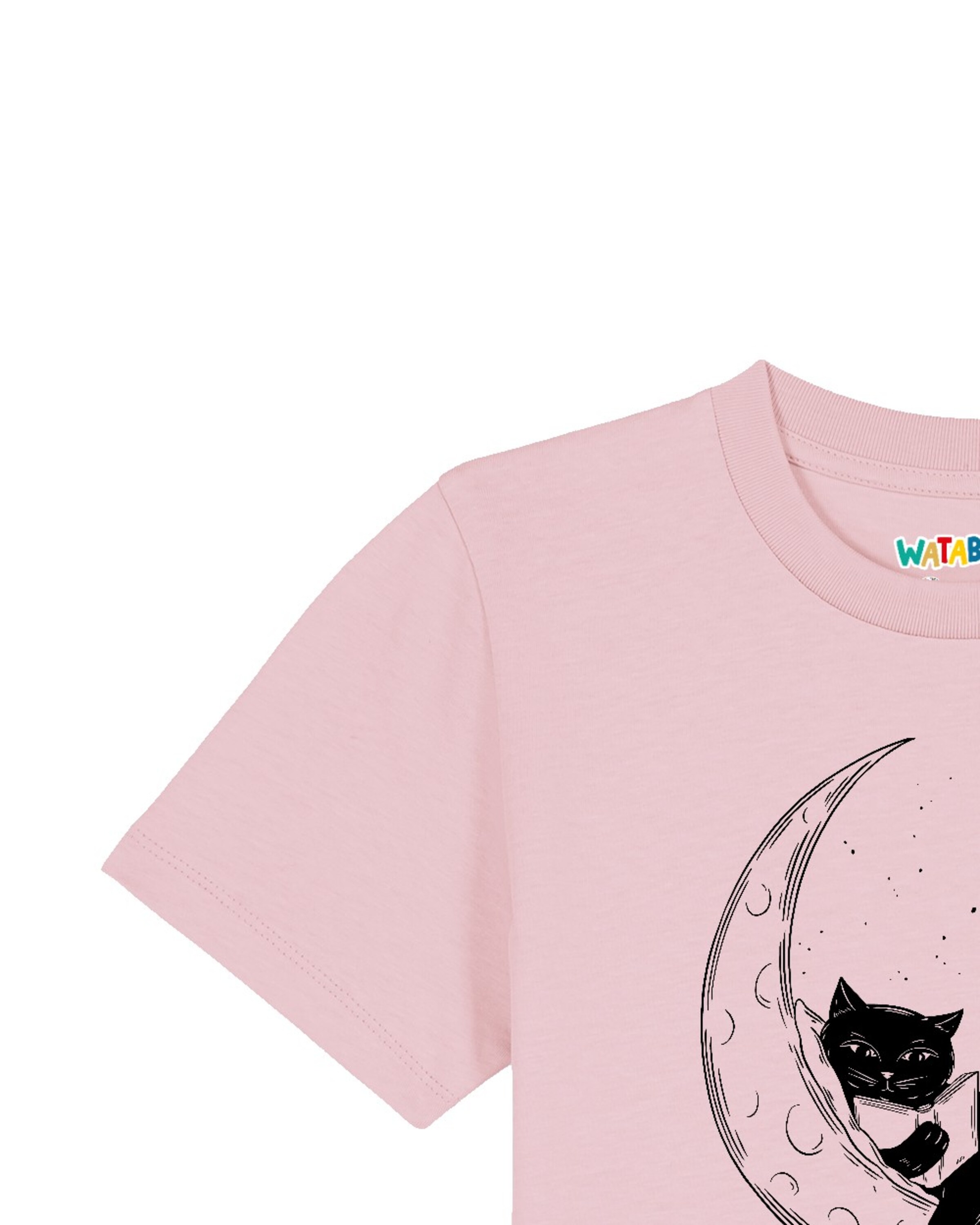 watabout.kids Shirt ' Katze auf dem Mond ' in Roze