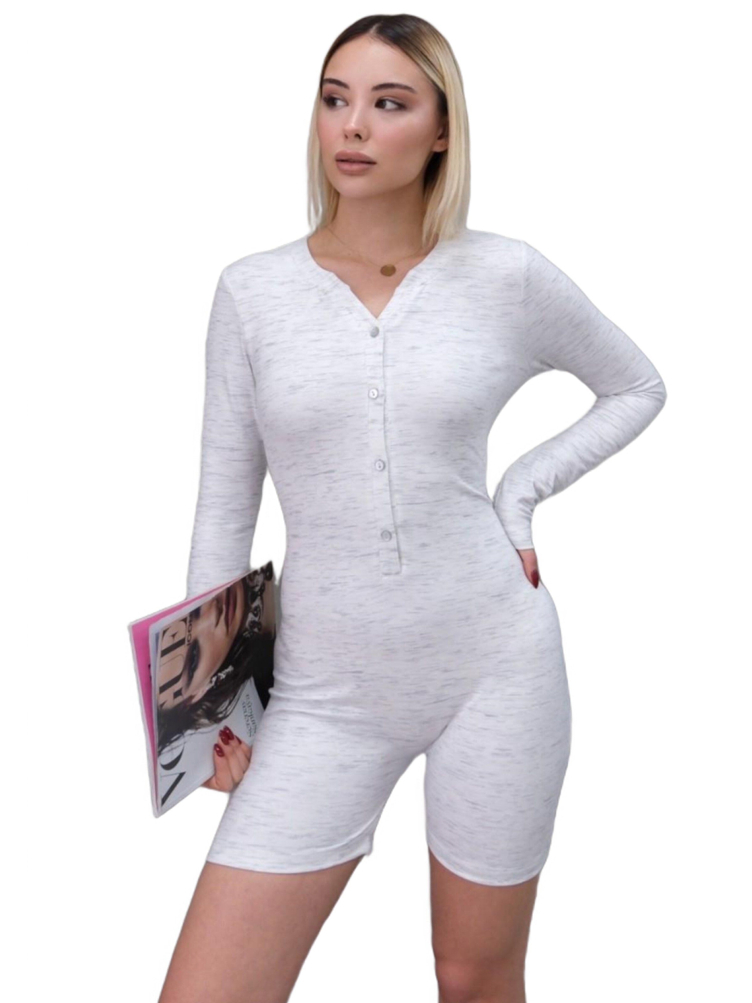 C&City Pyjama in Grau: Vorderseite