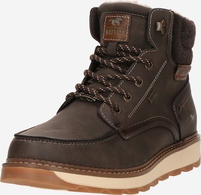 Auliniai batai su raišteliais iš MUSTANG, spalva – tamsiai ruda, Prekių apžvalga