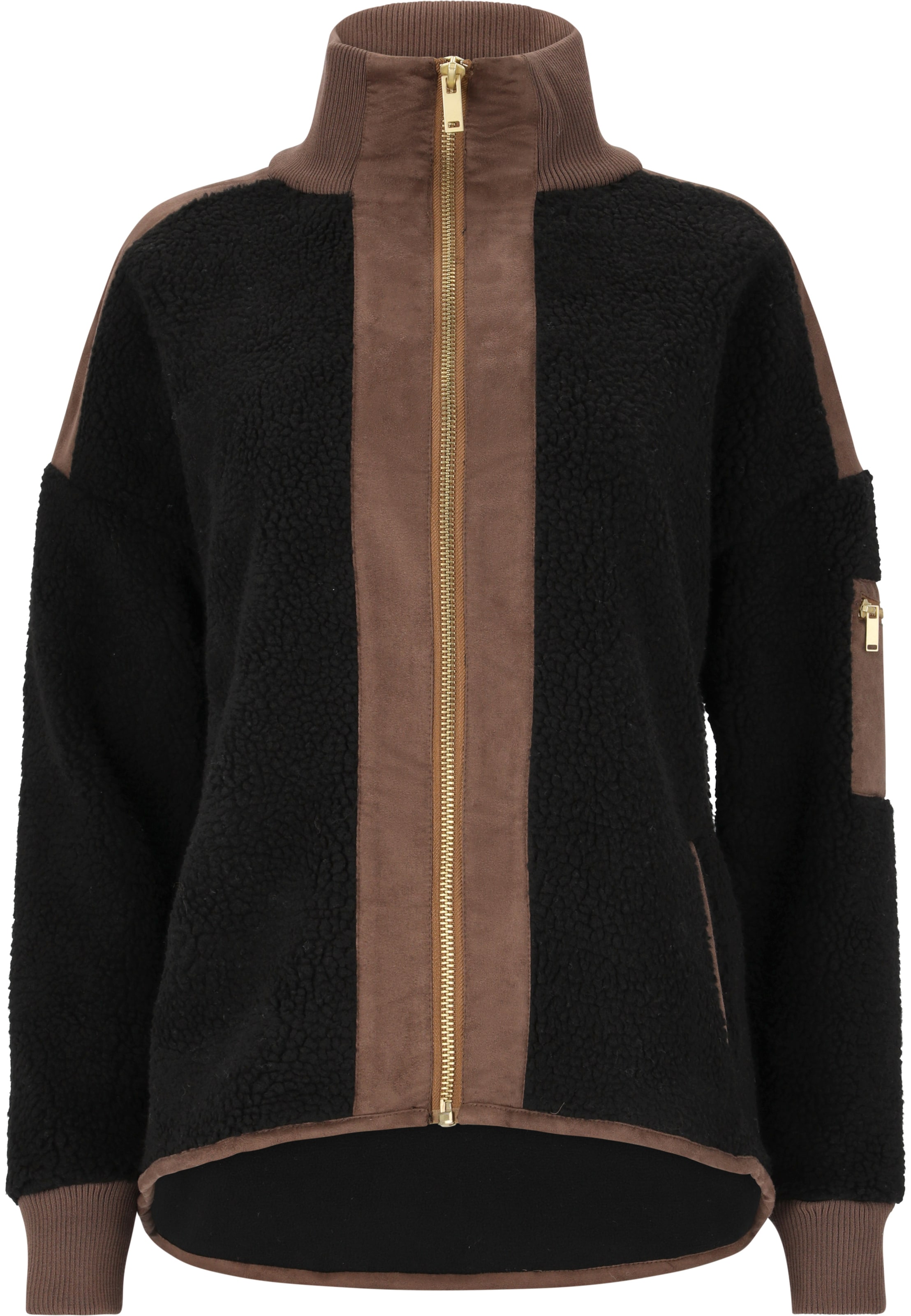 Athlecia Fleece jas 'Minniem' in Zwart: voorkant