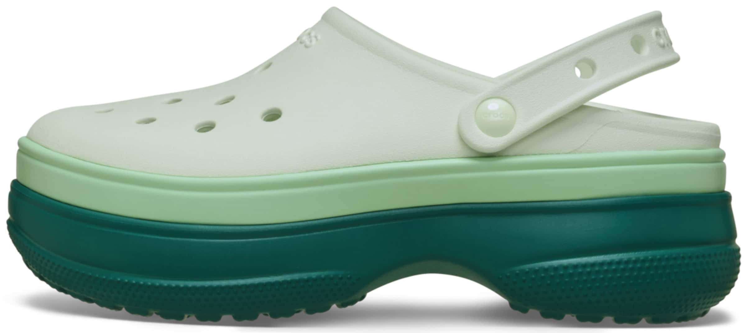 Crocs Clogs 'Classic Stacked' in Green: front